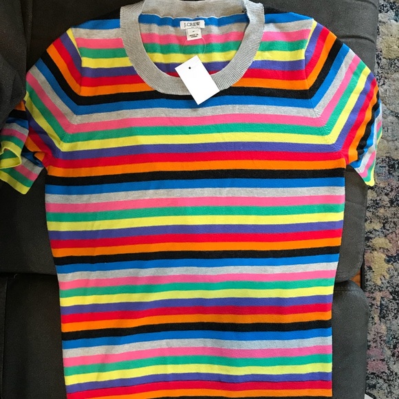J. Crew | Tops | J Crew Rainbow Stripe 